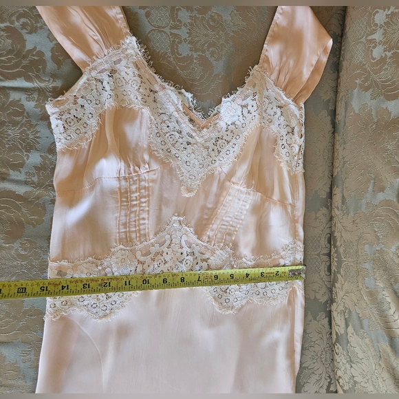 NWT Jen's Pirate Booty Lace Silky Maxi Dress In Peach - Picture 10 of 16